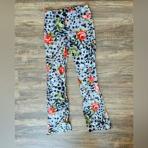 Floral Leopard Sexy Low Rise Print Pants Small